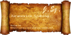 Juranovics Szabina névjegykártya